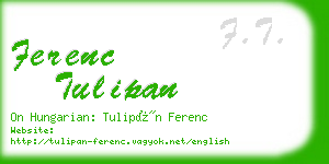 ferenc tulipan business card